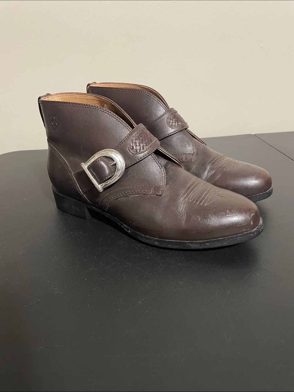 Ariat Blair Brown Leather Ankle Boots with Buckle Size 6